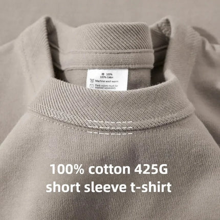Men's 425 GSM Heavyweight Cotton T-Shirt — Short Sleeve Crew Neck