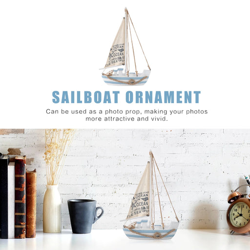 Luxurious LED-Enhanced Wooden Sailboat Sculpture for Upscale Coastal Elegance
