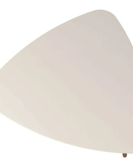 Chic Triangular White Gloss Coffee Table Set for Contemporary Living and Dining Areas