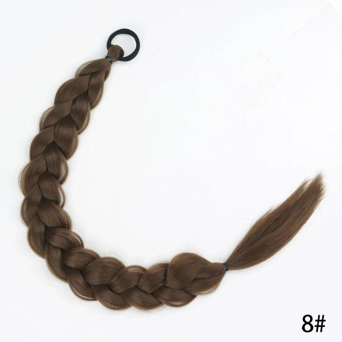 Chic Transformation: 24-Inch Long Twist Braid Ponytail Extensions for Effortless Elegance
