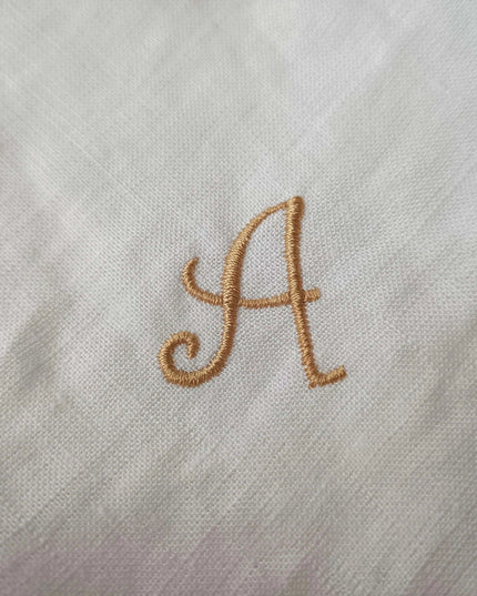 Custom Embroidered Linen Napkin Set - Luxurious Monogrammed Elegance for Any Event