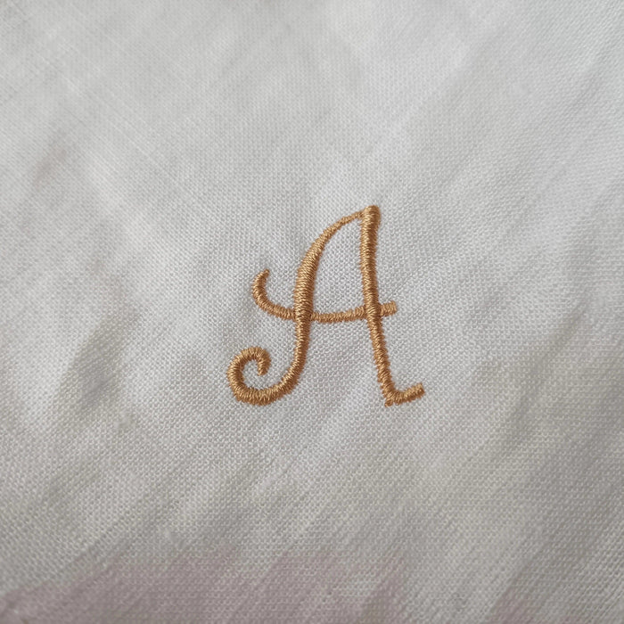 Custom Embroidered Linen Napkin Set - Luxurious Monogrammed Elegance for Any Event