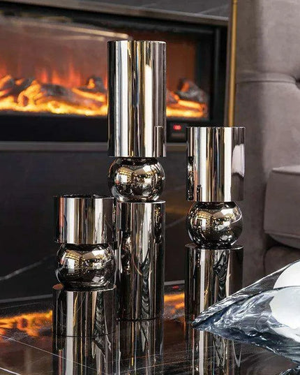 Geometric Glass Crystal Candle Holder - Chic Home Decor Accent