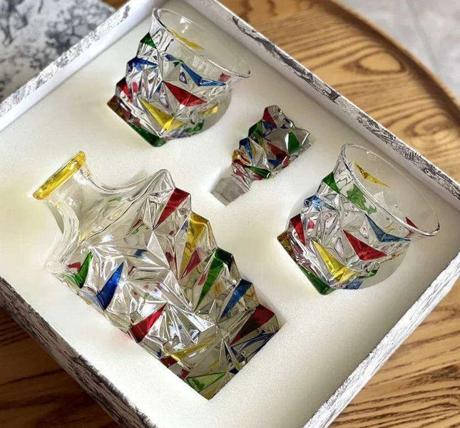 Luxurious Handcrafted Crystal Drinkware Set for Wine, Coffee, and Juice - Ideal for Entertaining and Gifting