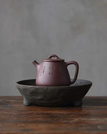 Elegant Nature Stone Tea Tray Set with Teapot Trivet and Water Reservoir for Home Aesthetics