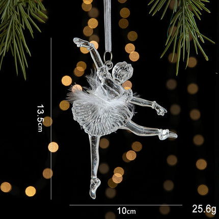 Transparent Acrylic Ice Crystal Tree Pendant – Christmas Ornament