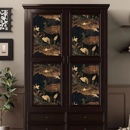 Vintage Dark Crane Peel and Stick Waterproof Wallpaper
