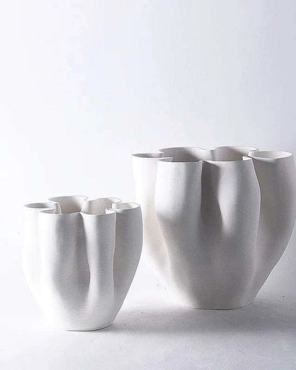 Elegant Open Fold Ceramic Vase - Modern Home Décor Essential
