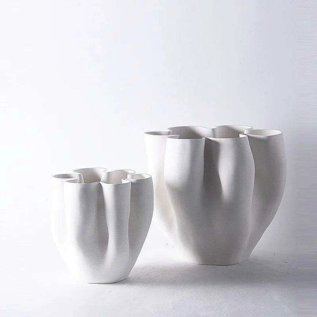 Elegant Open Fold Ceramic Vase - Modern Home Décor Essential