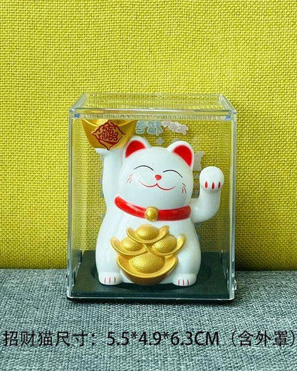 Solar Waving Lucky Cat: Eco-Friendly Maneki Neko for Home and Office Good Fortune