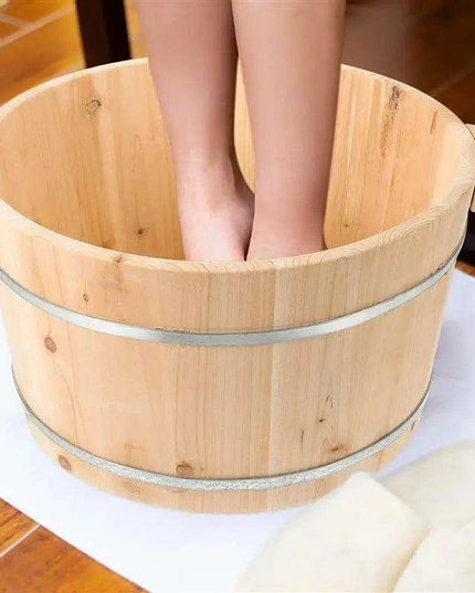 Luxury Solid Wood Foot Soaking Spa Bucket - Stylish Portable Foot Care Tub