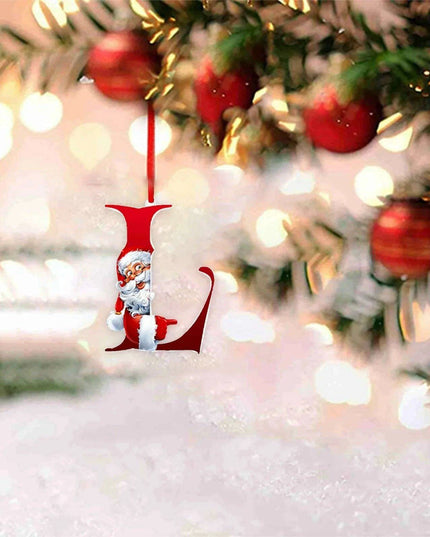 Personalized Santa Hat Alphabet Ornaments for Holiday Tree Decoration