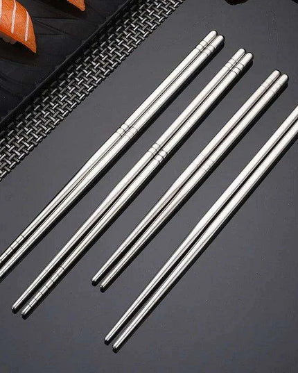 Elegant Stainless Steel Sushi Chopsticks with Enhanced Grip for Asian Cuisine