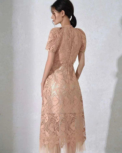 Elegant Bow-Detail Lace Halter Neck Dress for Women's Summer Events 2024