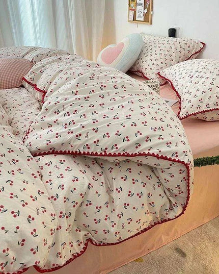 Charming Cherry Blossom Soft Washed Cotton Bedding Set