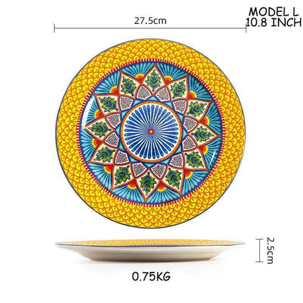 Stylish Yellow Ceramic Dining Set - Mug, Kettle, Plate, and Spoon Bowl, American Style