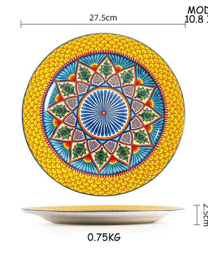 Stylish Yellow Ceramic Dining Set - Mug, Kettle, Plate, and Spoon Bowl, American Style