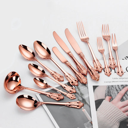Gold-Finish 18/10 Stainless Steel Flatware — Individual Pieces | Très Elite