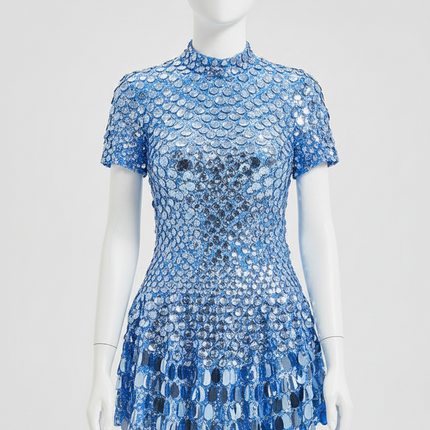 Sequin Mini Dress — Bodycon Nightclub & Dance Dress Dresses xxxl-sexy-lake-blue-shell-sequins-mini-dress-nightclub-dance-high-quality-performance-clothing-bodysuit-birthday-red-dresses Women's Clothing › Dresses › Mini Dresses › Sequin Dresses
