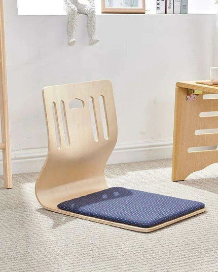 Japanese Minimalist Legless Floor Chair with Elegant Wooden Design - Ideal for Cozy Spaces