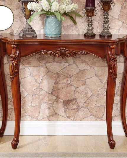 Elegant Vintage Solid Wood Console Table for Hallway – Timeless European Charm