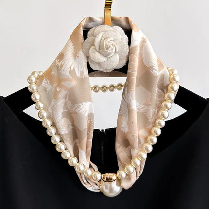Korean Magnetic Pearl Scarf – Long Shawl & Neck Wrap, 8 Styles