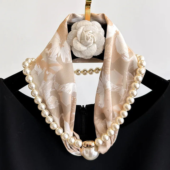 Korean Magnetic Pearl Scarf – Long Shawl & Neck Wrap, 8 Styles