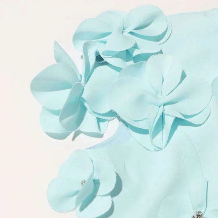 Chic Women's High-Waisted Mini Dress with Distinctive Patchwork and Embellishments