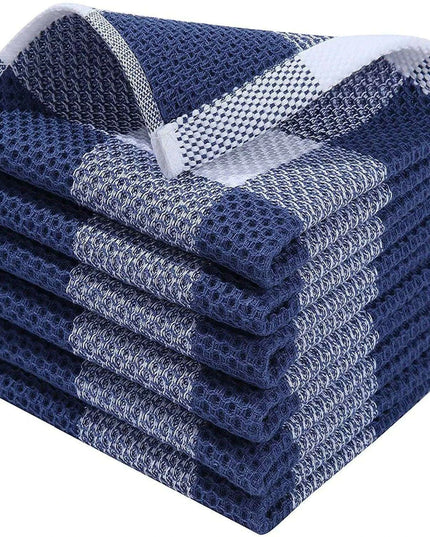 Luxurious Honeycomb Cotton Hand Towels - 2-Pack Absorbent Kitchen Essentials