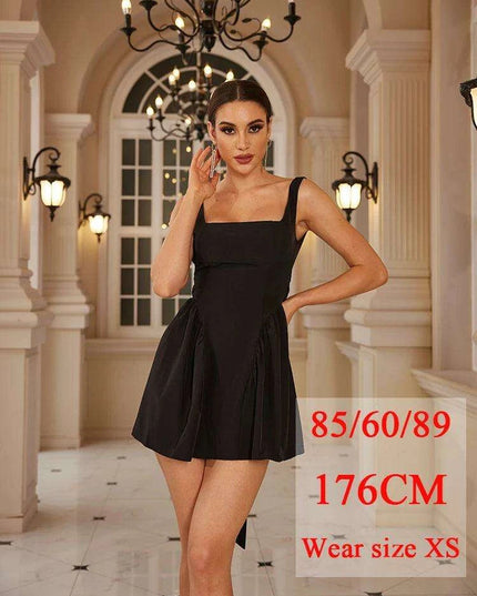 Elegant White Cotton Backless Dress with Oversized Bow - Effortless Sophistication for Any Occasion