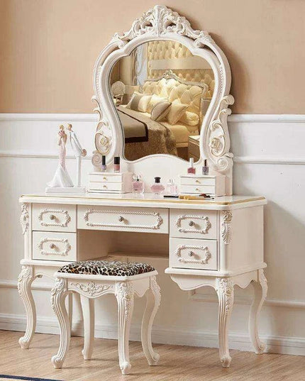 Chic European Minimalist Makeup Vanity Table