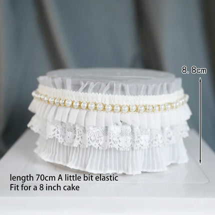 Chiffon Moon Boat Ballet Girl Lace Flower Acrylic Cake Topper Happy Bi