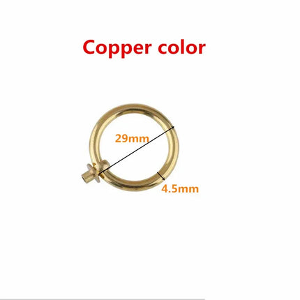 Modern Solid Brass Round Ring Cabinet Handle — Single Hole Drawer Pull, Copper or Bronze, 20mm to 60mm