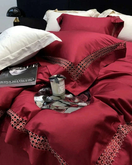 Exquisite Houndstooth Egyptian Cotton Luxury Bedding Collection - Duvet Cover, Sheets & Pillowcases, 100S Quality