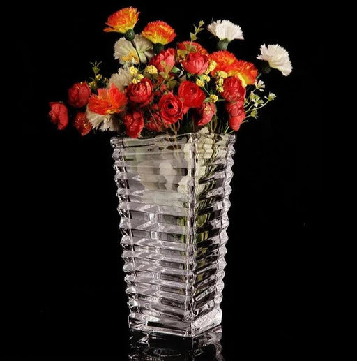 Modern Crystal Glass Vase for Lucky Bamboo & Flowers Très Elite