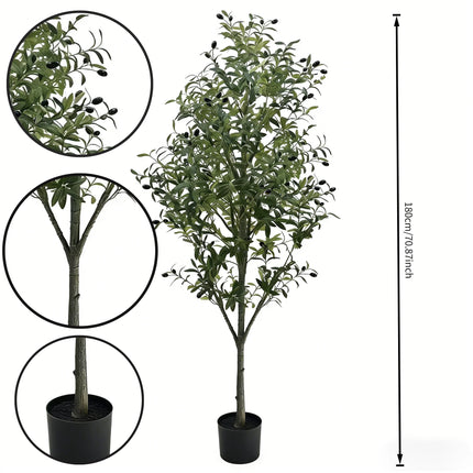 180cm 70inch Artificial Tall Potted Olive Tree, Foliage Tree for Living Room Entryway Office Modern Indoor Home Decor 180cm-70inch-artificial-tall-potted-olive-tree-foliage-tree-for-living-room-entryway-office-modern-indoor-home-decor