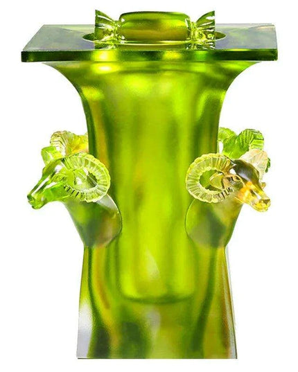 Exquisite Crystal Jewelry Box with Elegant Four Goat Zun Lid