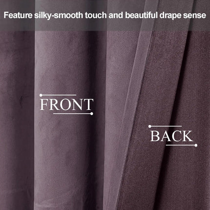 byetee Velvet Room Darkening Curtains - 400cm Height, 70-90% Blackout