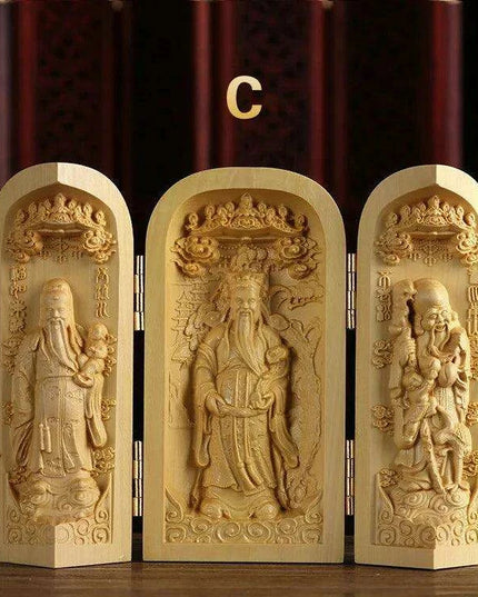 Exquisite Boxwood Carving of Thousand-Handed Guanyin with Elegant Packaging