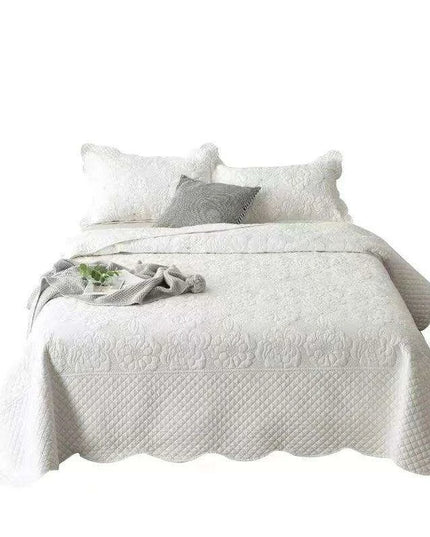 Elegant Euro-Style Embroidered Bedspread Set with Premium Cotton Filling - Versatile Summer Blanket and Mattress Cover