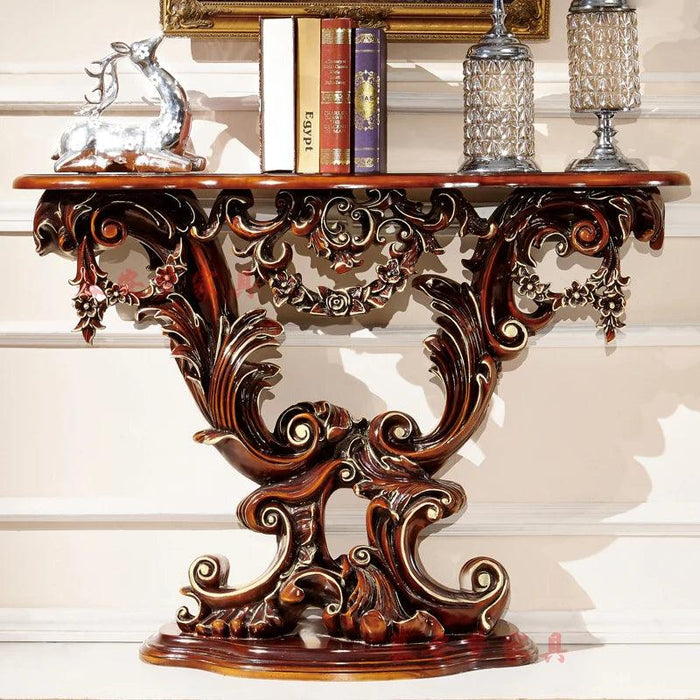 Elegant Vintage European Console Table with Storage - Stylish Entryway Cabinet