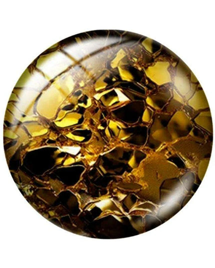 Luxurious Gold-Inspired Glass Cabochon Collection - 10 Distinct Sizes