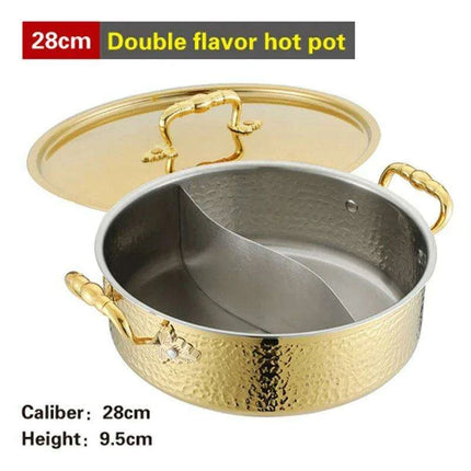 Versatile Dual Flavor Stainless Steel Hotpot with Crystal Clear Soup Pot - Enhance Your Culinary Adventures