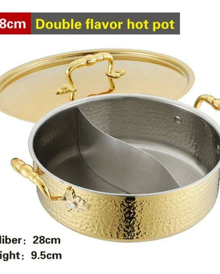 Versatile Dual Flavor Stainless Steel Hotpot with Crystal Clear Soup Pot - Enhance Your Culinary Adventures