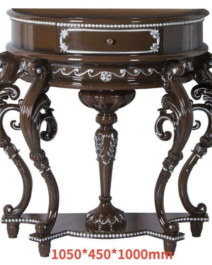 Vintage European Elegance Console Table with Intricate Carvings - Timeless Style & Practical Design