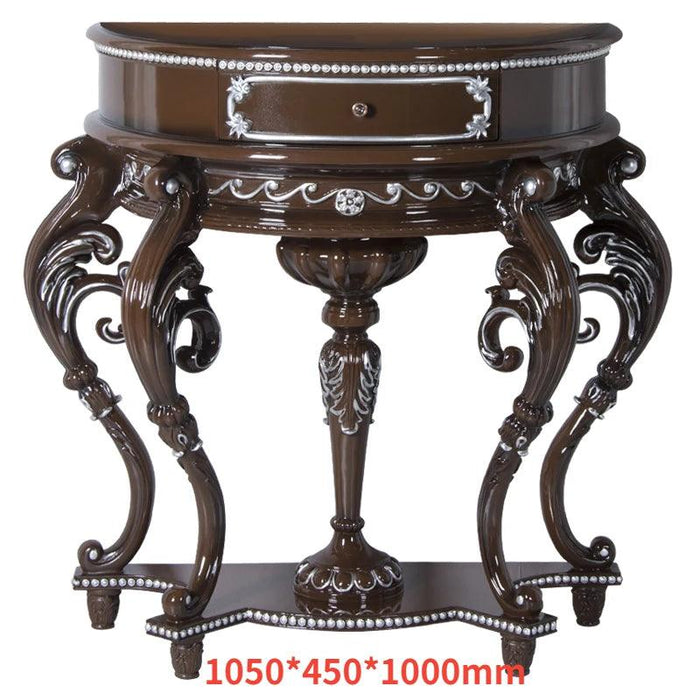 Vintage European Elegance Console Table with Intricate Carvings - Timeless Style & Practical Design