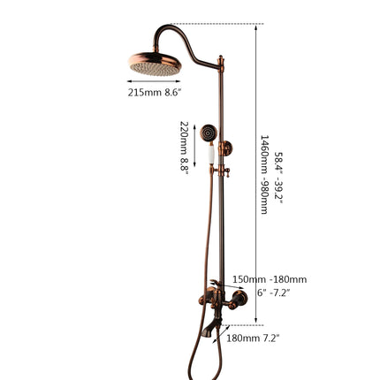 KEMAIDI Solid Brass Bathroom Shower Systerm Bathtub Mixer Rainfall Hand Shower & Spray Shower Facuet Rose Golden Shower Faucet kemaidi-solid-brass-bathroom-shower-systerm-bathtub-mixer-rainfall-hand-shower-spray-shower-facuet-rose-golden-shower-faucet
