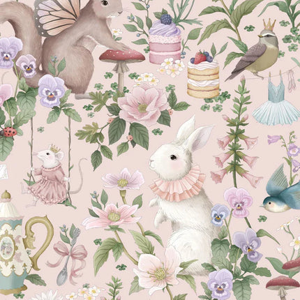 3D Pink Swan Wallpaper Mural — Kids Room, 10 Patterns, 7 Materials