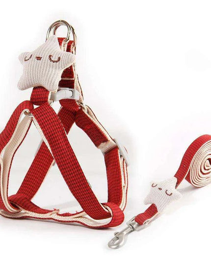 Adorable Starfish-Themed Adjustable Harness and Leash Set for Small Pets