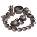 Purple Sand Tea Set with 18-Pieces in Vintage Style for Indoor and Outdoor
